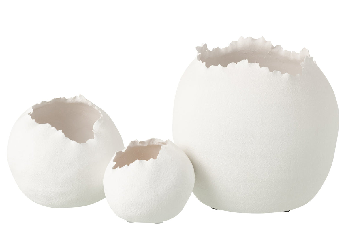 Flowerpot Irregular Clay White Large
