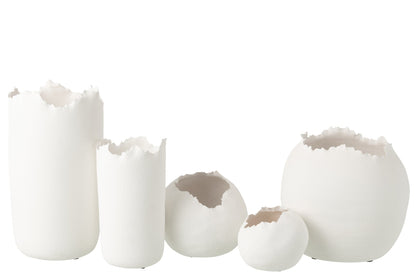 Flowerpot Irregular Clay White Large