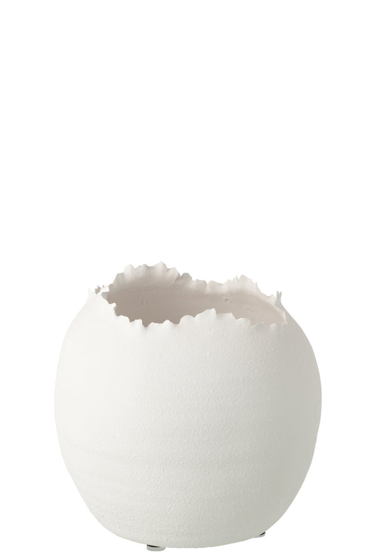 Flowerpot Irregular Clay White Large