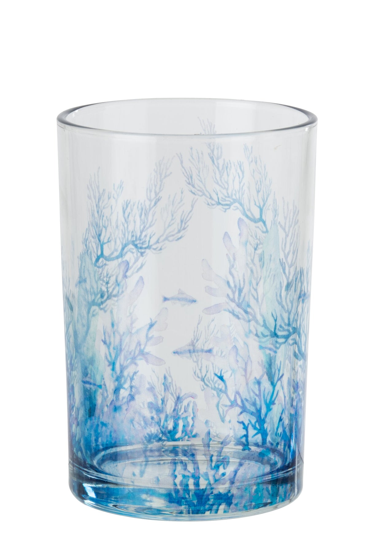 Windlicht Koraal Glas Blauw/Transparant Large