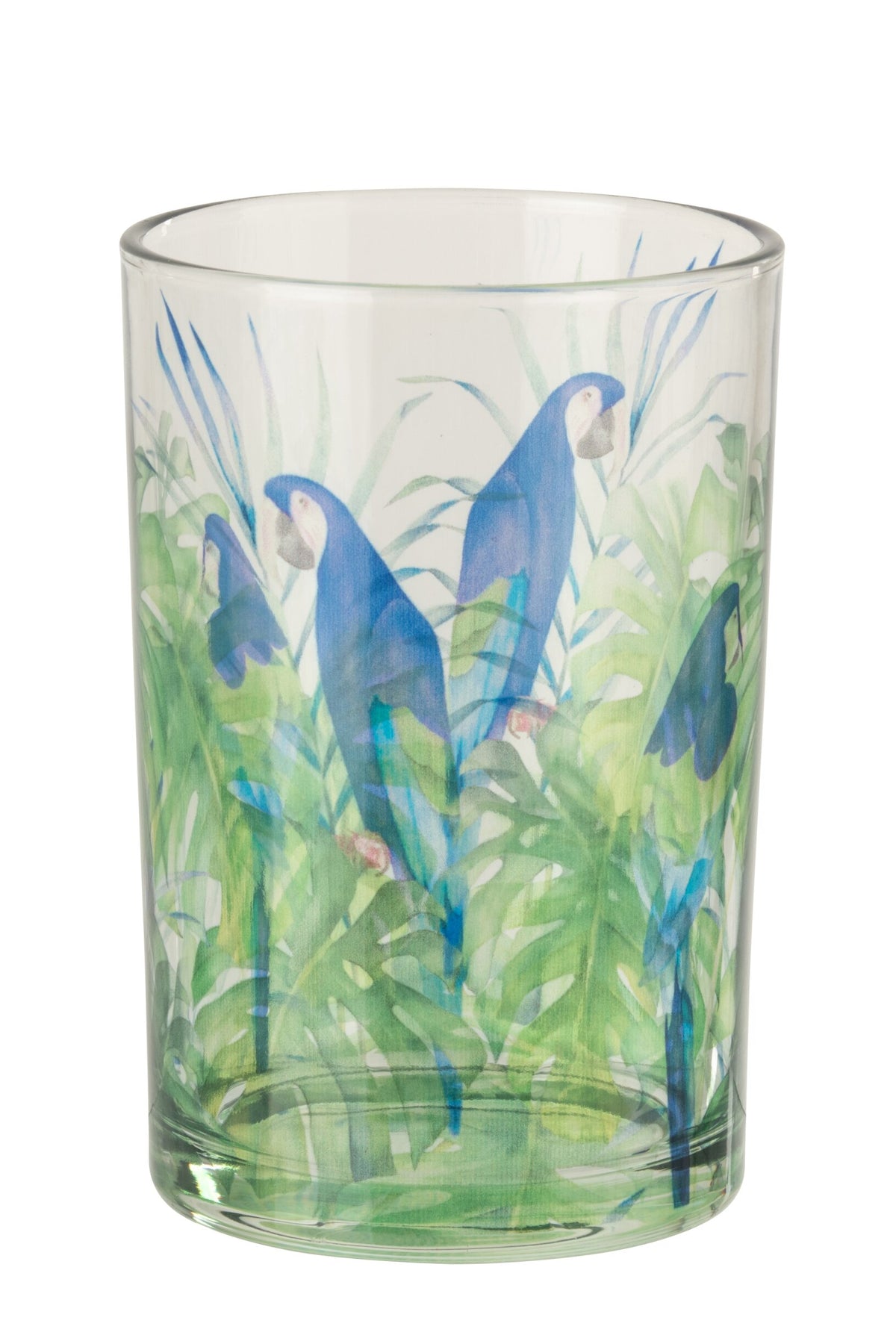 Windlicht Papegaai Glas Blauw/Groen Large