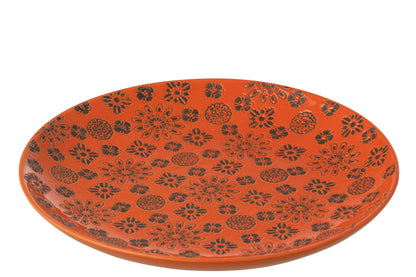 Decorative Tray Billy Porcelain Orange/Black
