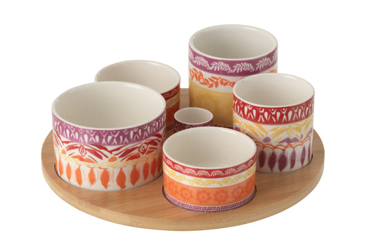 Large purple/red ceramic aperitif set