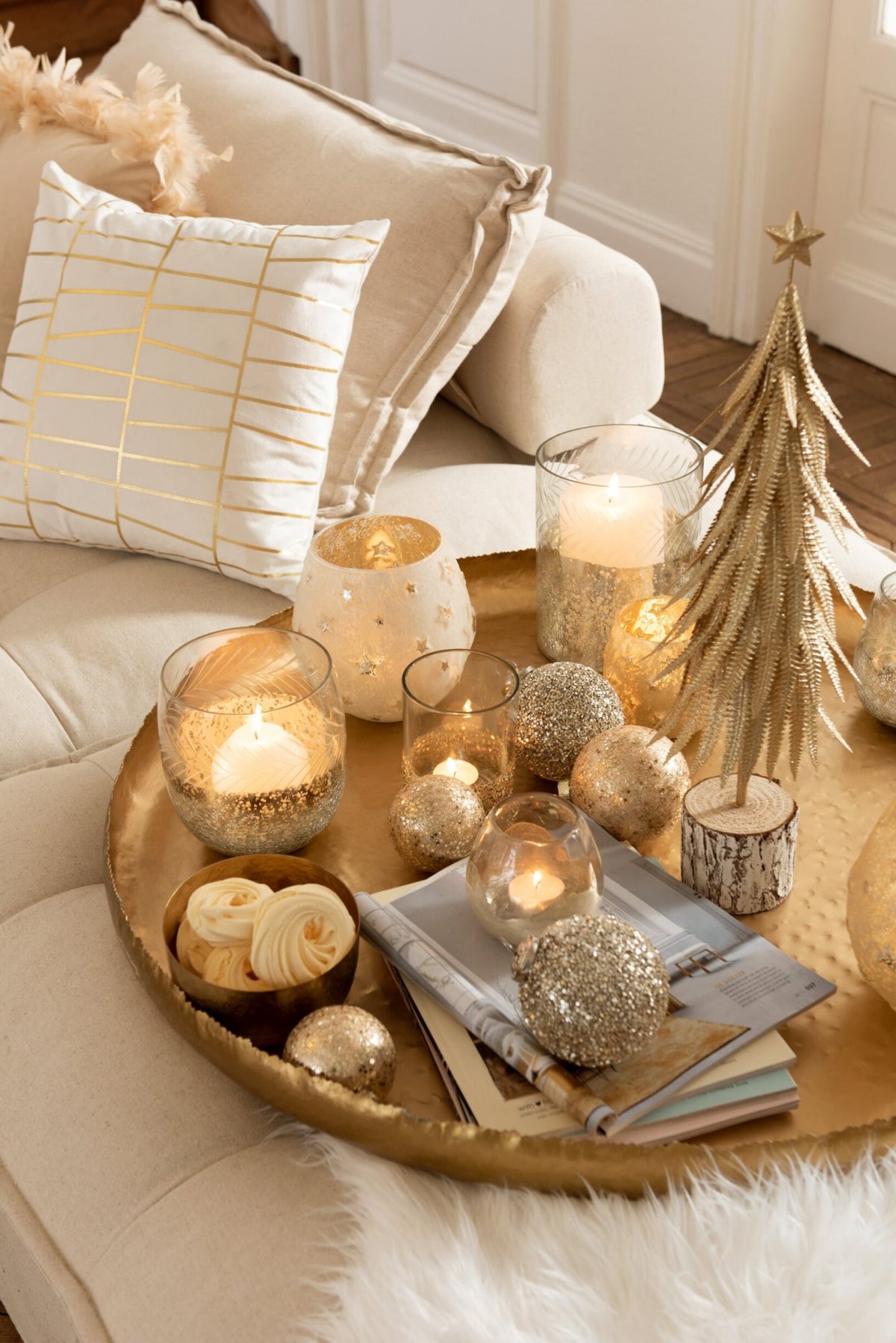 Windlicht Klassiek Crackle Glas Transparant/Zilver Small