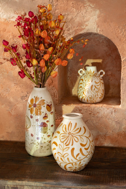 Bunch Of Flowers Paper Burgundy/Orange