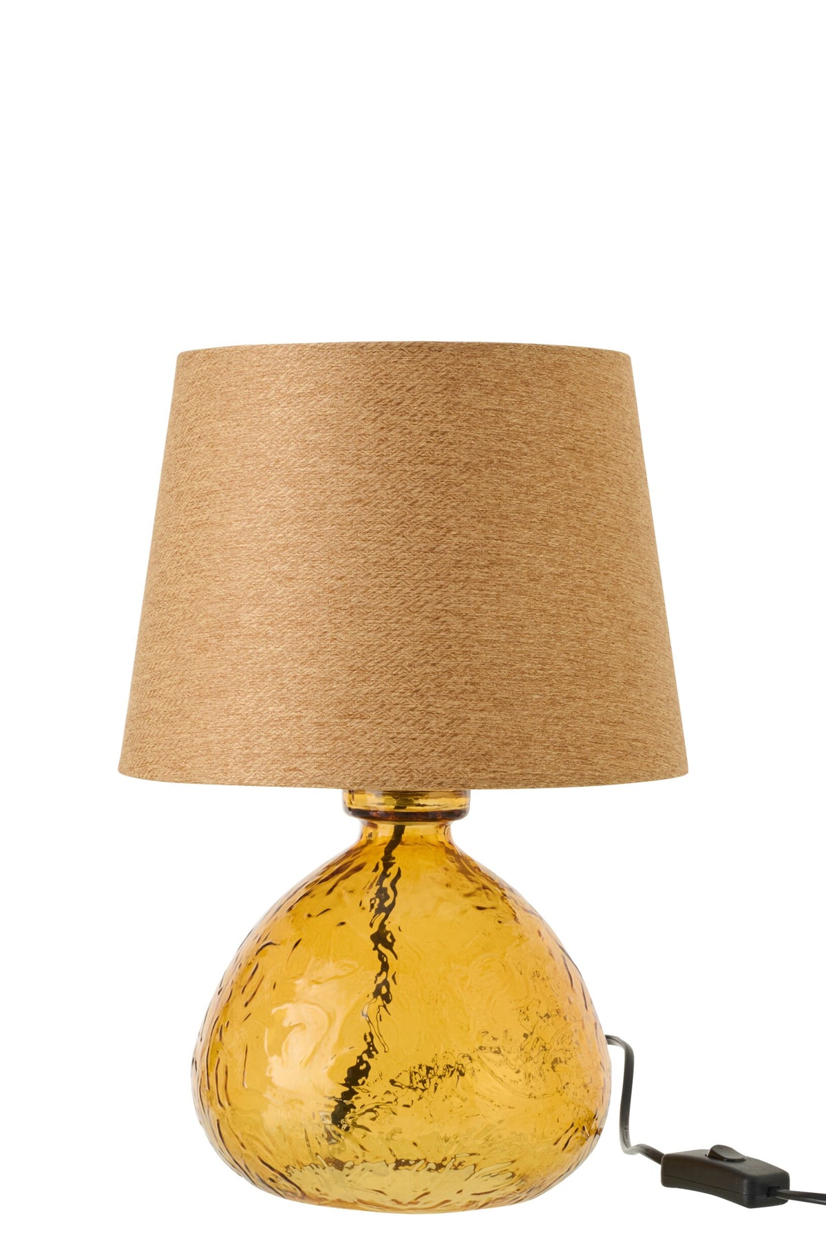 Table lamp glass globe ochre yellow