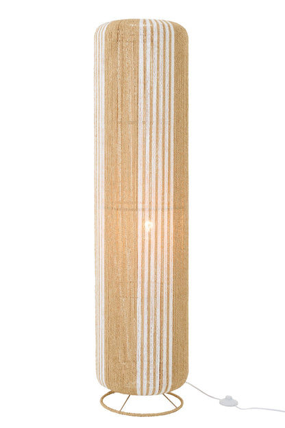 Floor lamp rope cylinder metal white/natural large