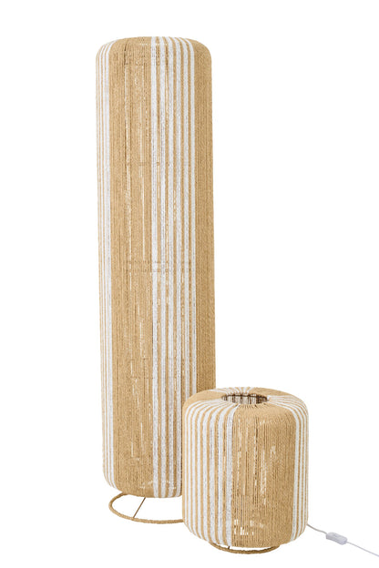 Floor lamp rope cylinder metal white/natural large