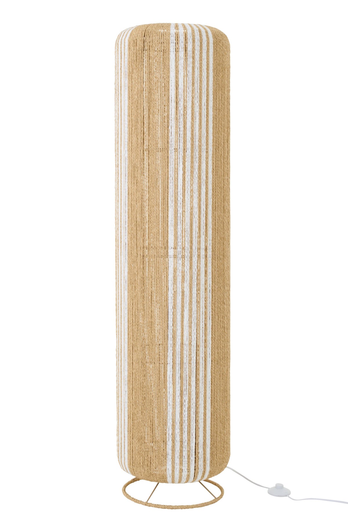 Floor lamp rope cylinder metal white/natural large