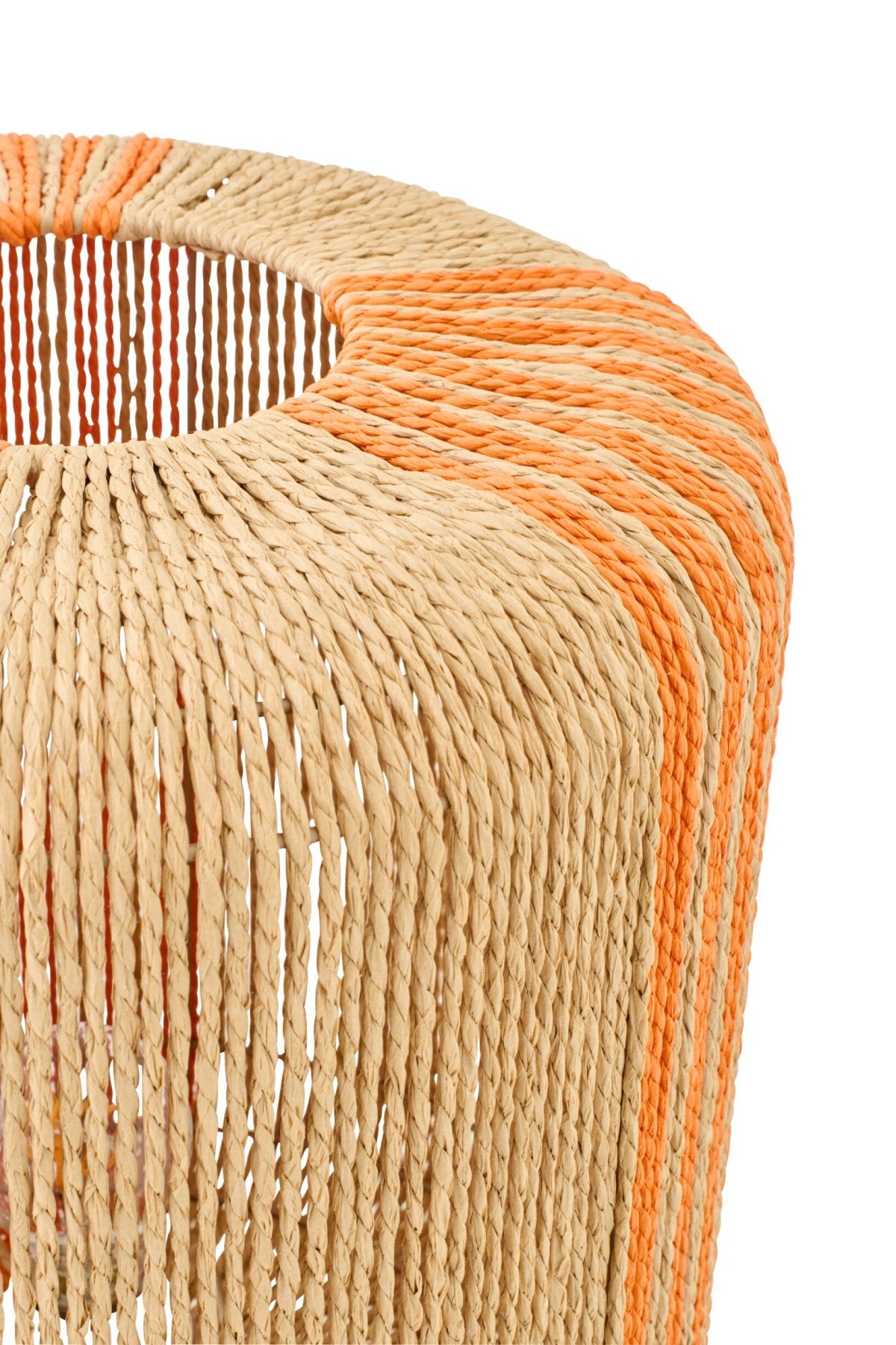 Table lamp rope cylinder metal orange/natural small