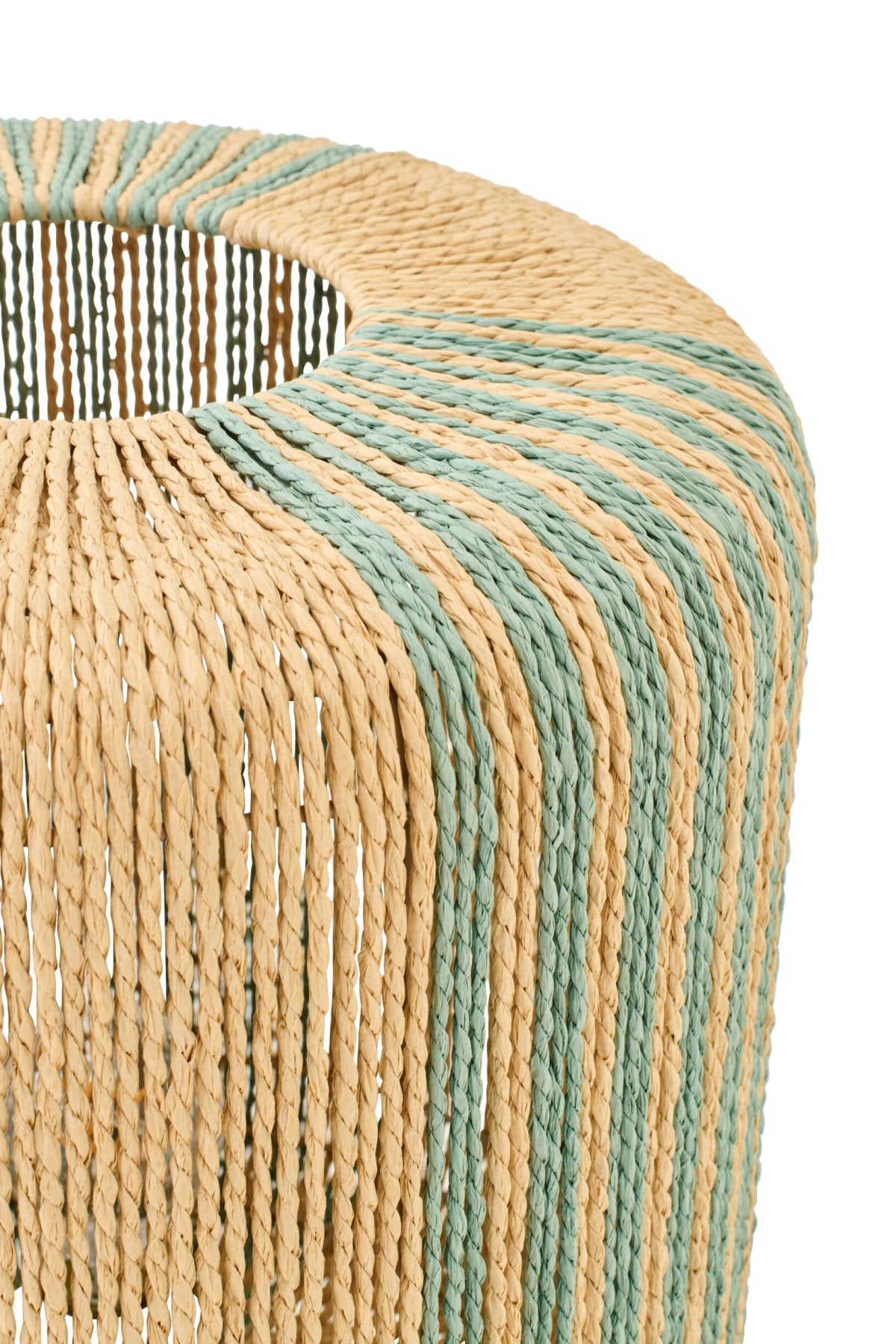 Table lamp rope cylinder metal turquoise/natural small