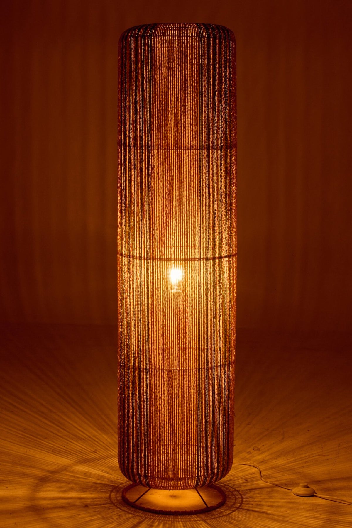 Floor lamp rope cylinder metal turquoise/natural large