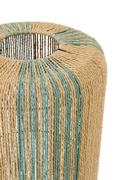 Floor lamp rope cylinder metal turquoise/natural large