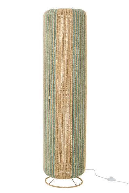 Floor lamp rope cylinder metal turquoise/natural large