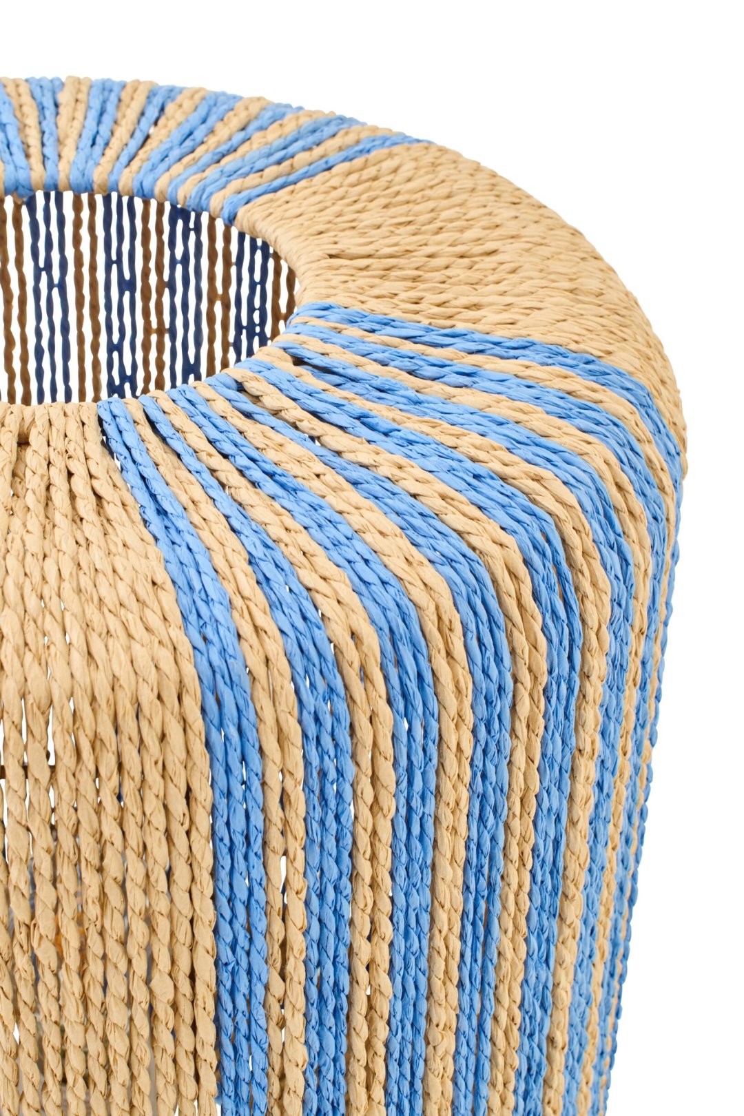 Table lamp rope cylinder metal blue/natural small