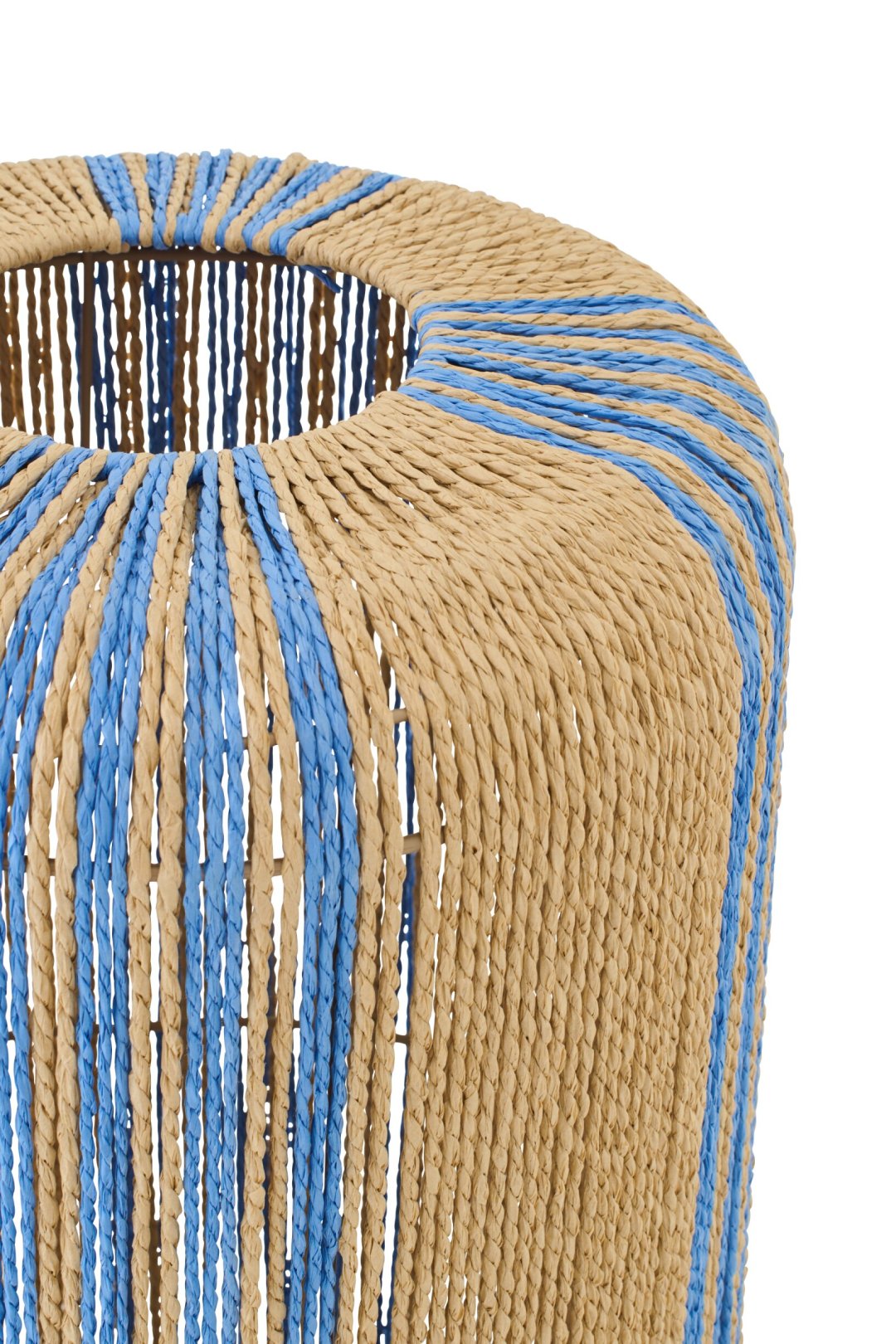Floor lamp rope cylinder metal blue/natural large