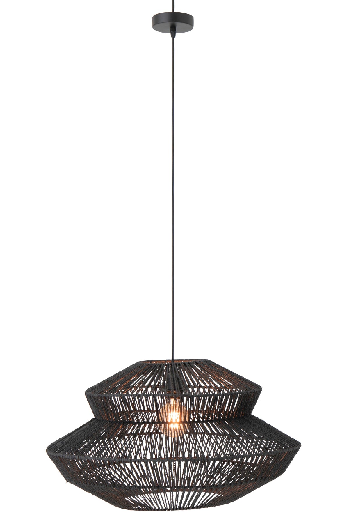 Ceiling lamp rope metal black small