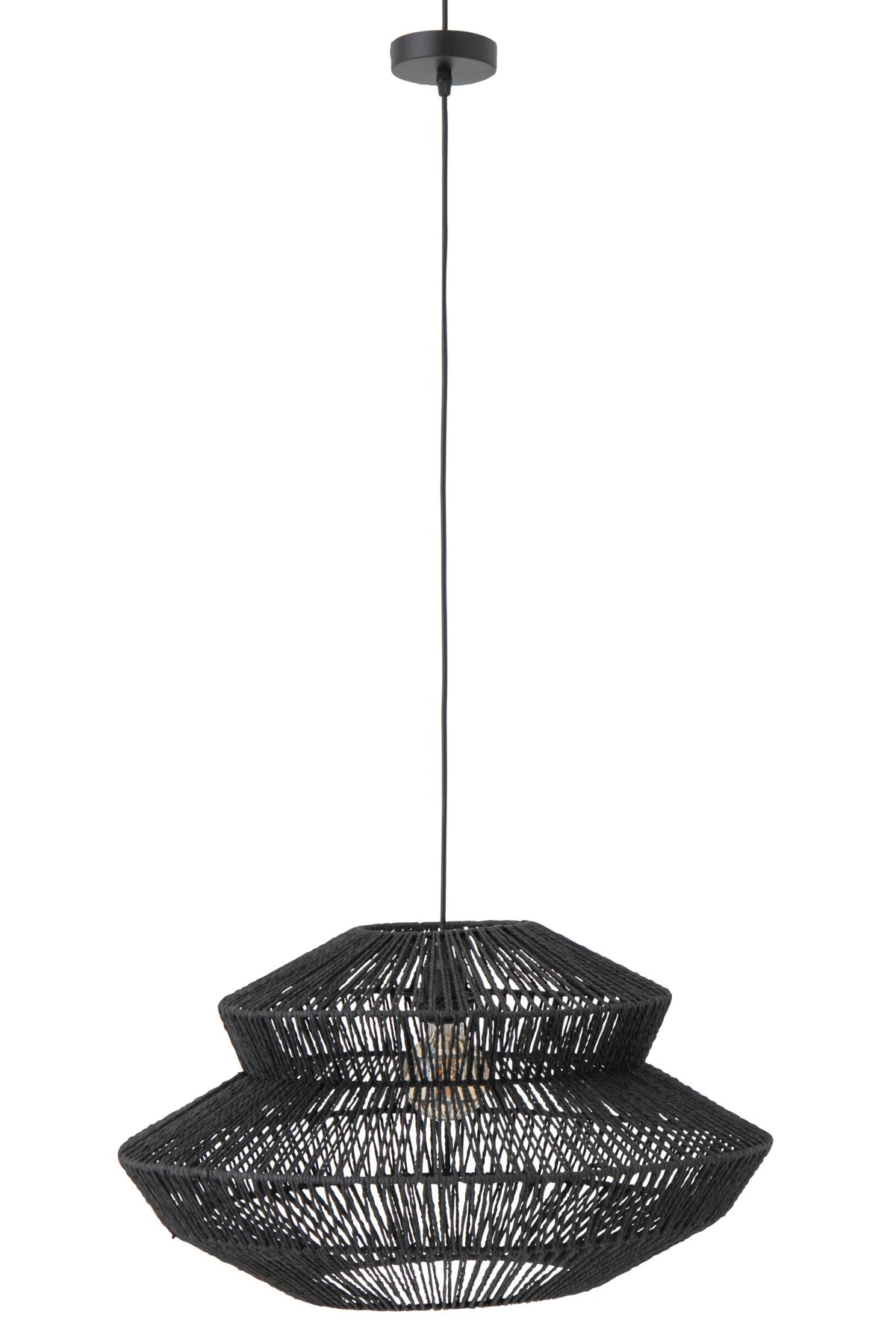 Ceiling lamp rope metal black small