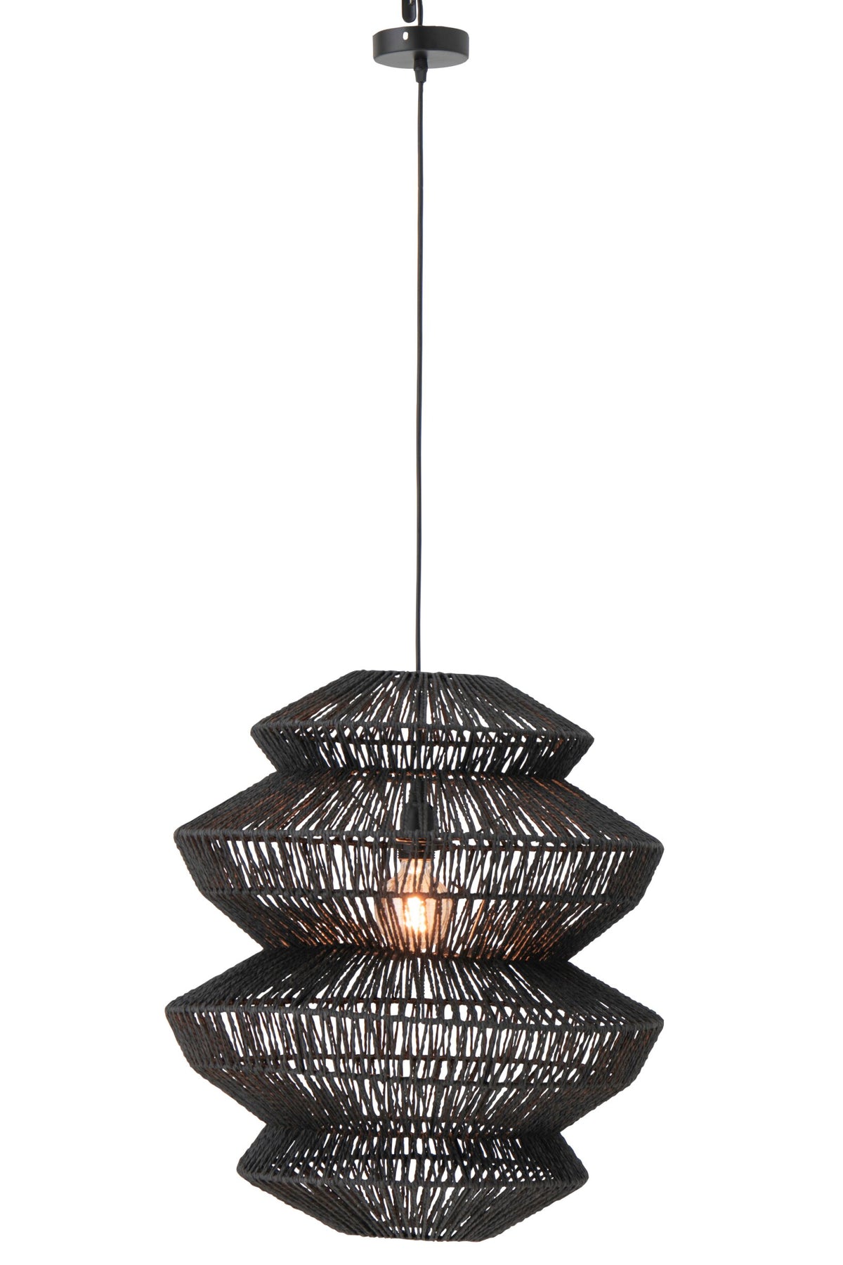 Ceiling lamp rope metal black large