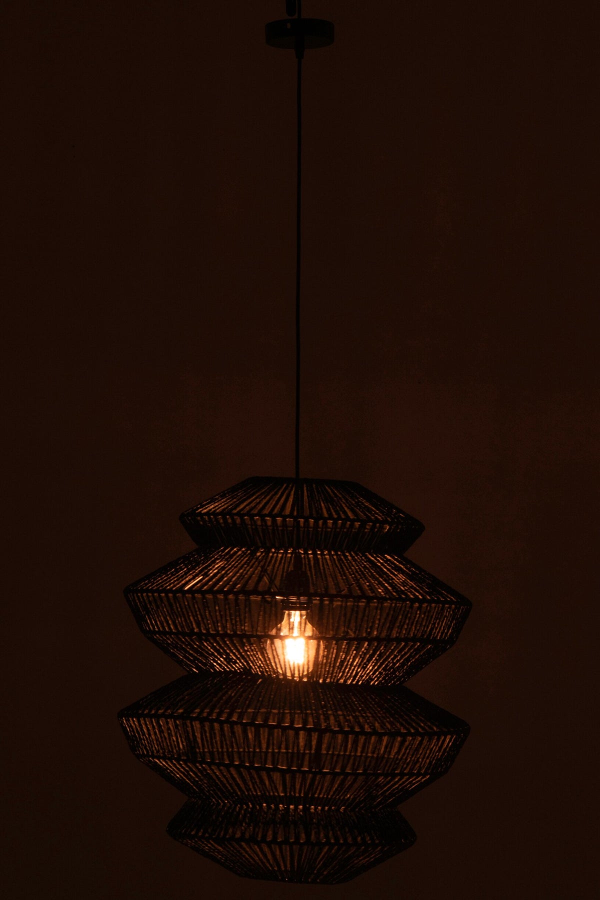 Ceiling lamp rope metal black large