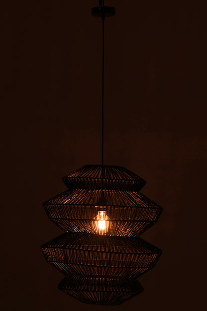 Ceiling lamp rope metal black large