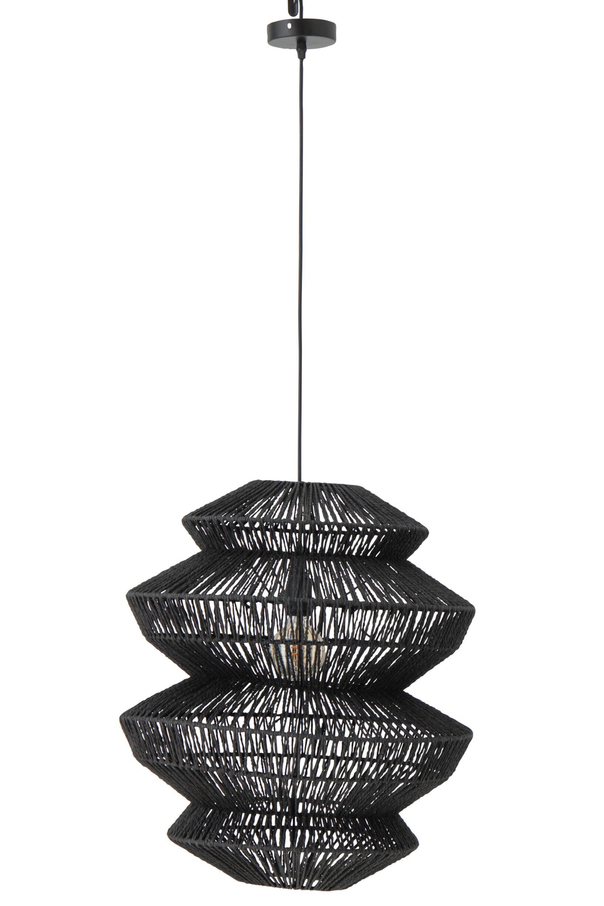 Ceiling lamp rope metal black large