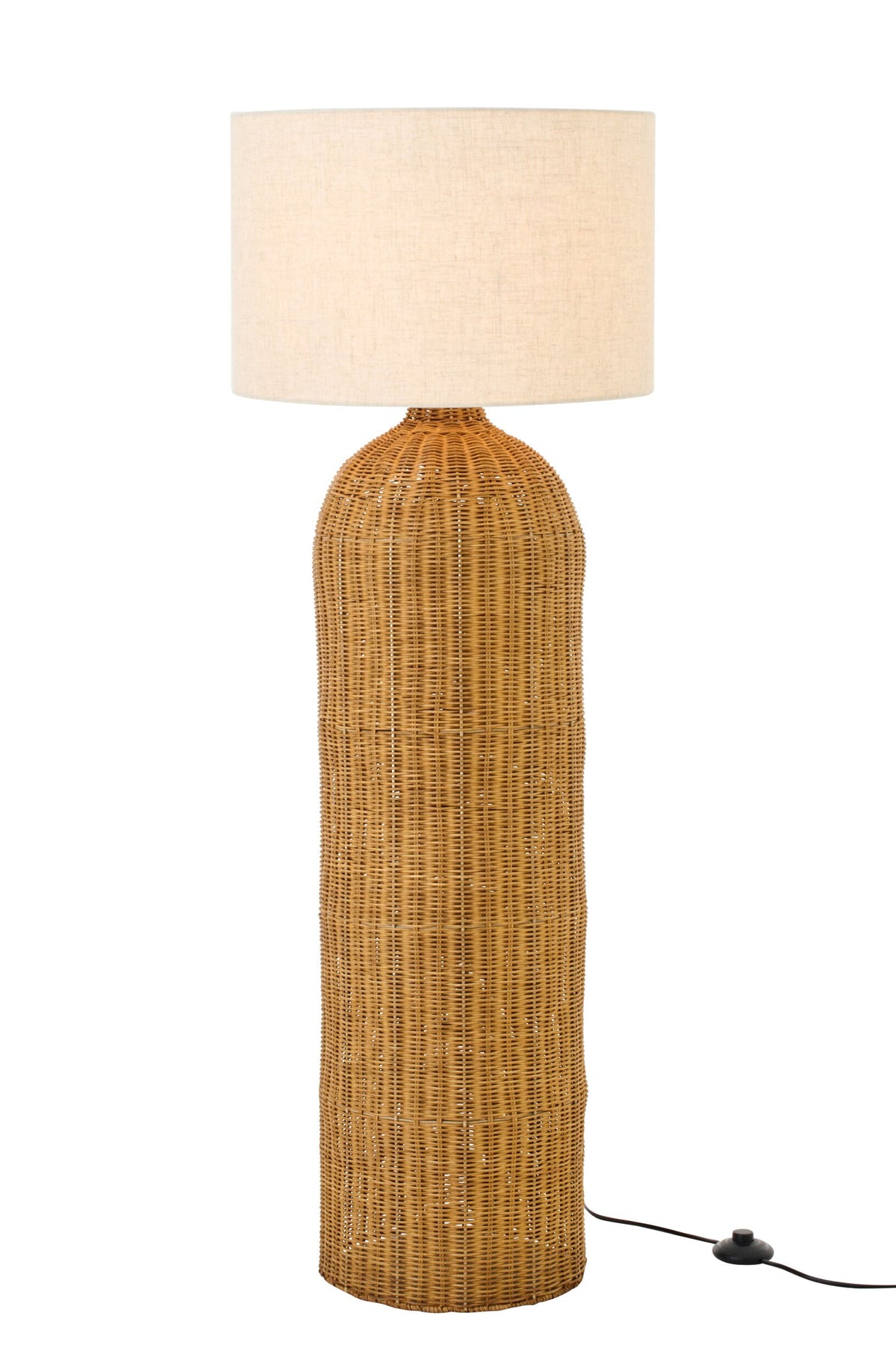 Floor lamp cylinder metal natural/ecru large