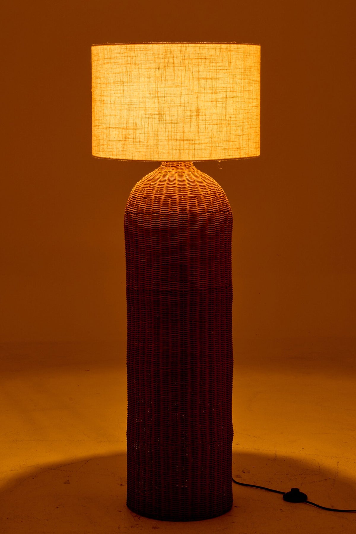 Floor lamp cylinder metal natural/ecru large