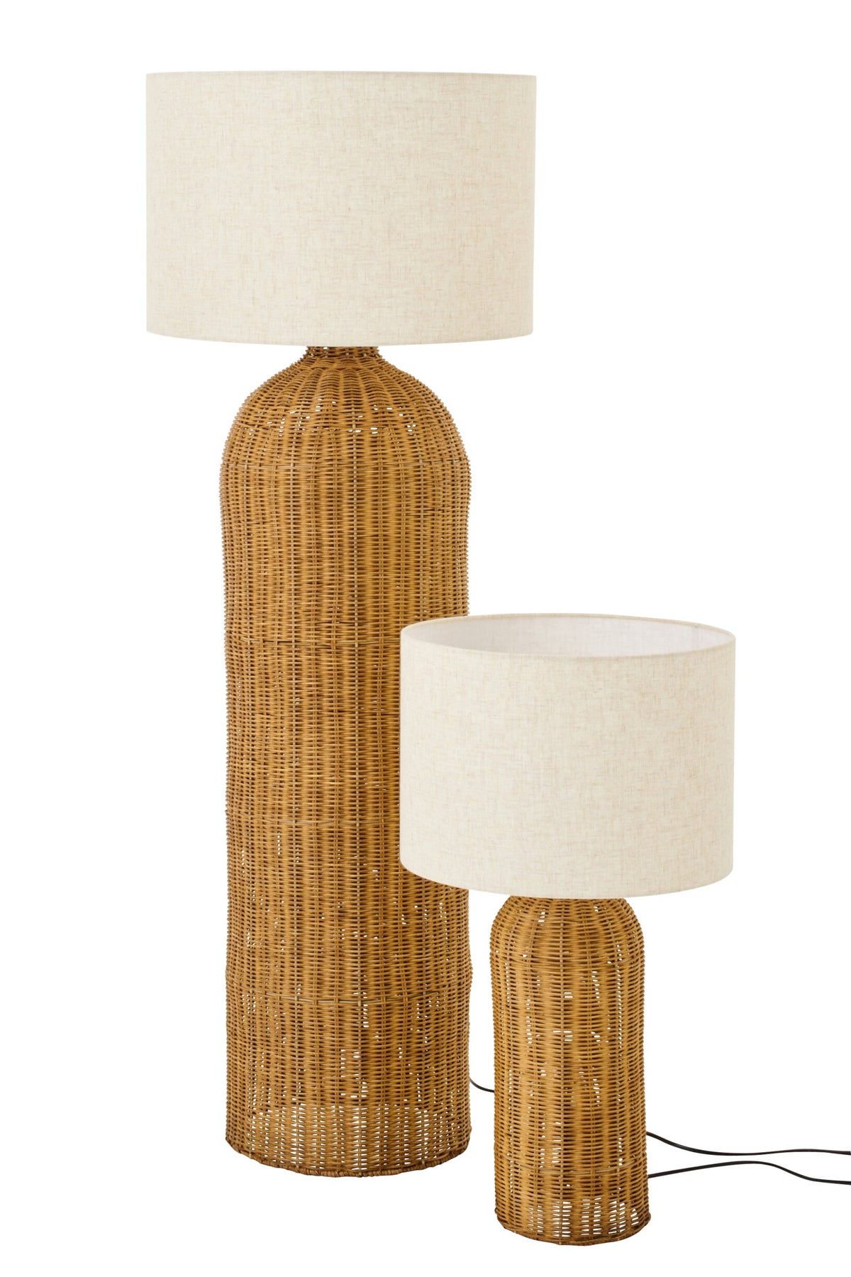 Floor lamp cylinder metal natural/ecru large