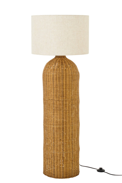 Floor lamp cylinder metal natural/ecru large