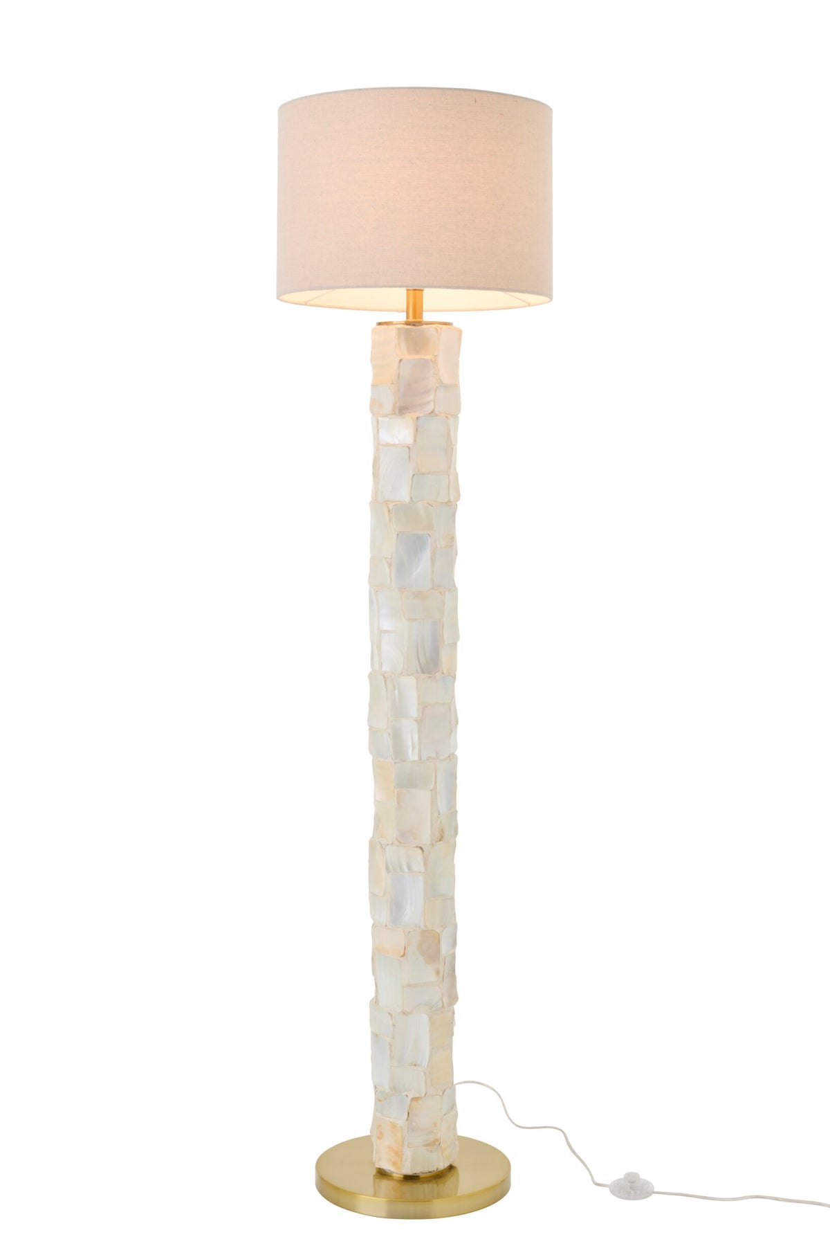 Floor lamp pearl effect shell off-white/light beige