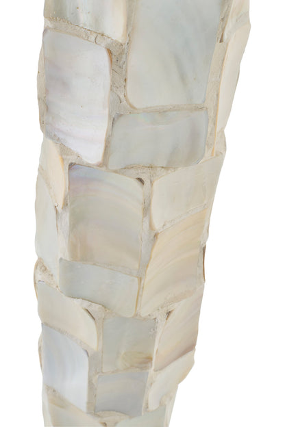 Floor lamp pearl effect shell off-white/light beige