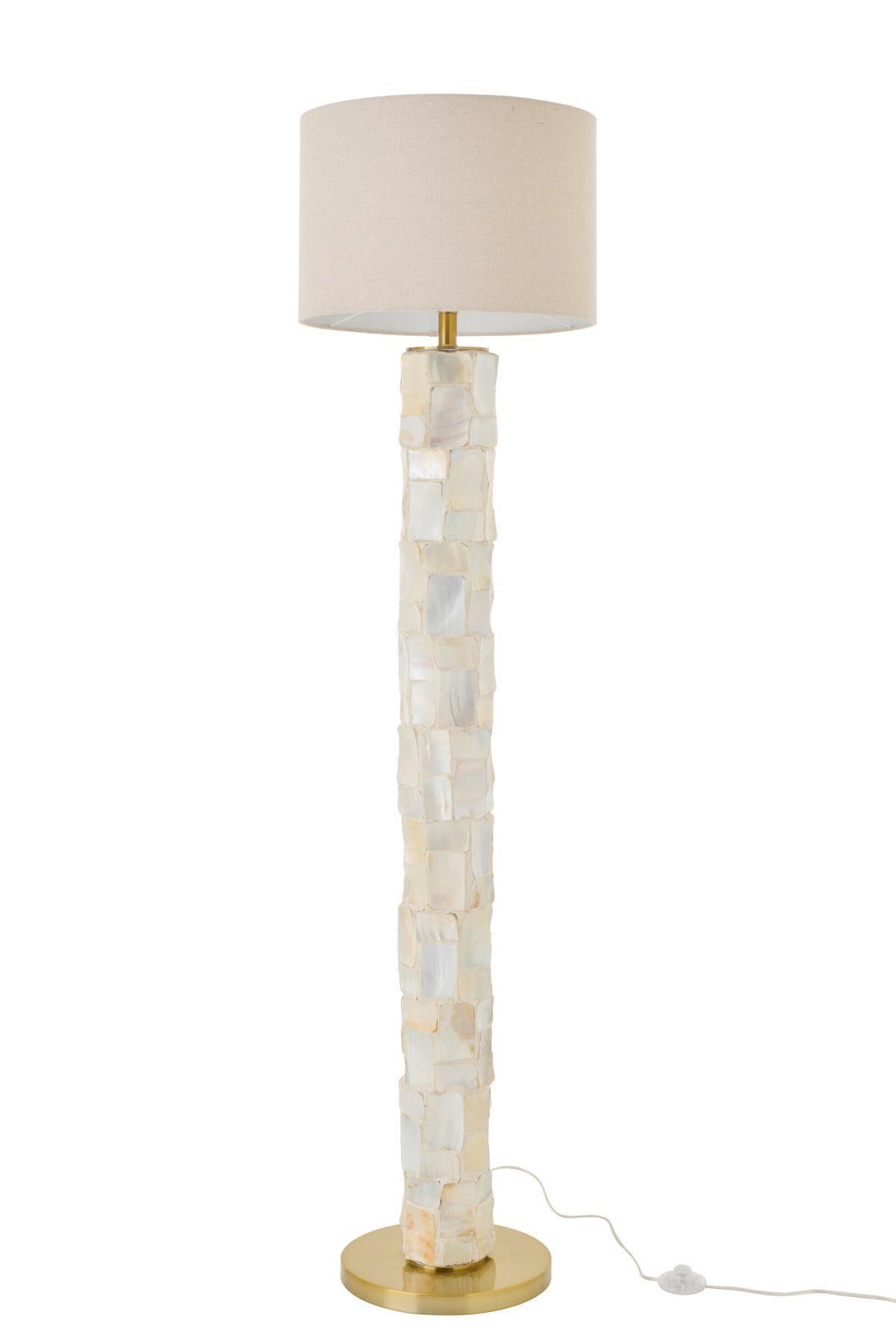 Floor lamp pearl effect shell off-white/light beige