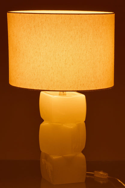 Table lamp 3 white glass cubes