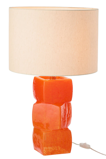Table lamp 3 orange glass cubes