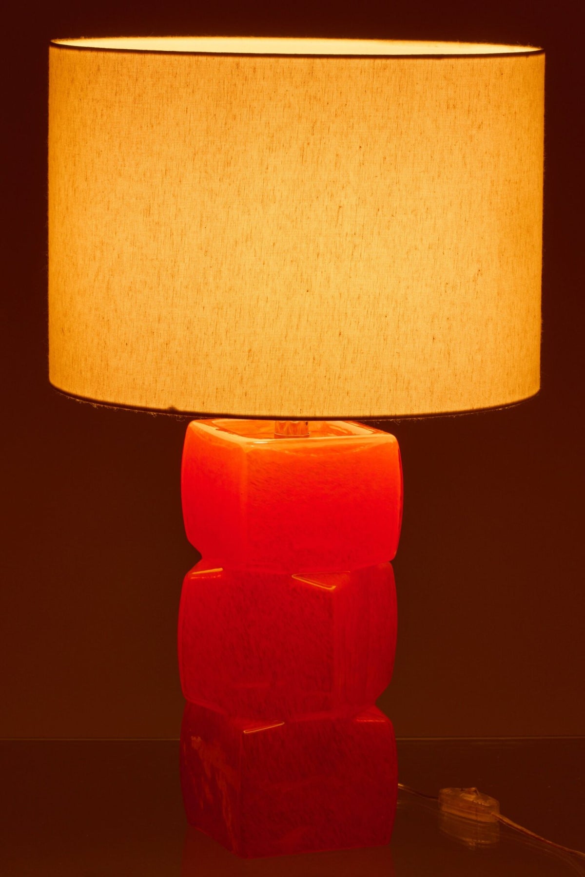 Table lamp 3 orange glass cubes