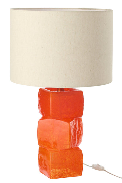 Table lamp 3 orange glass cubes