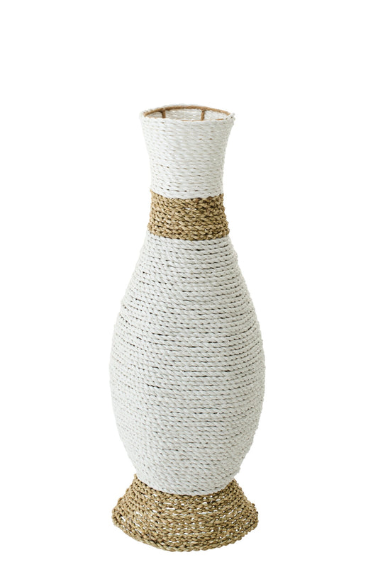 Vase Raffia White/Natural