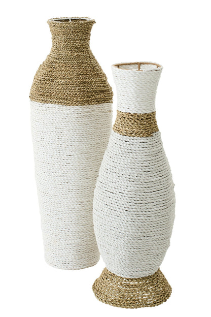 Vase Raffia White/Natural