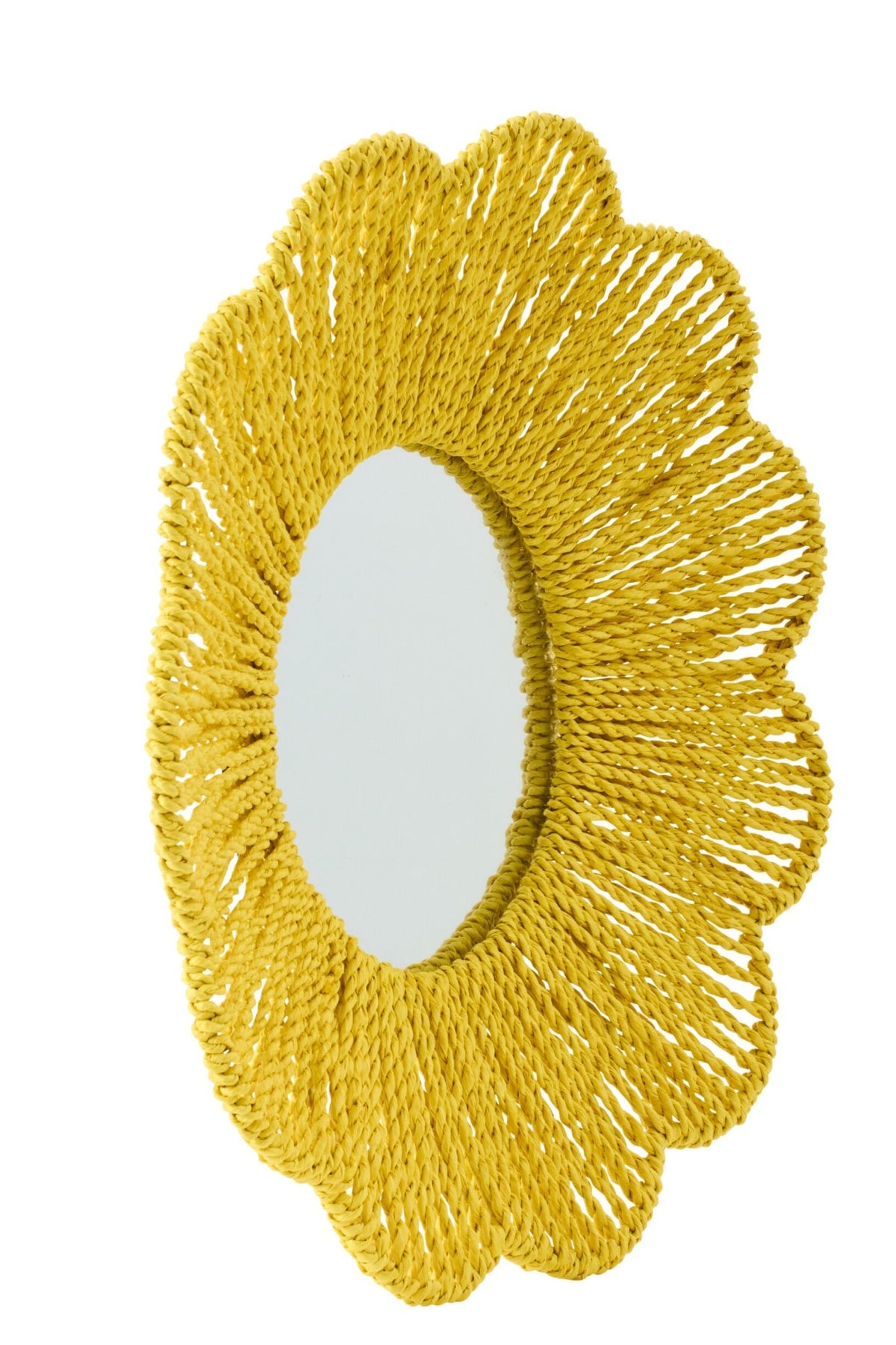 Wall Mirror Raffia Yellow