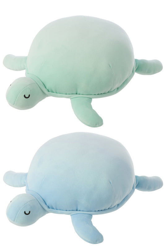 Schildpad polyester lichtblauw/mintgroen assortiment van 2