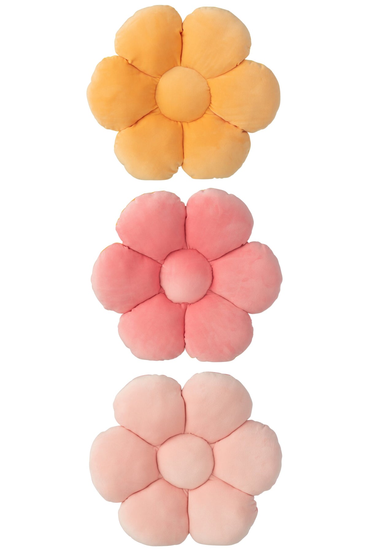 Flower Polyester Pink/Orange Assortment Of 3