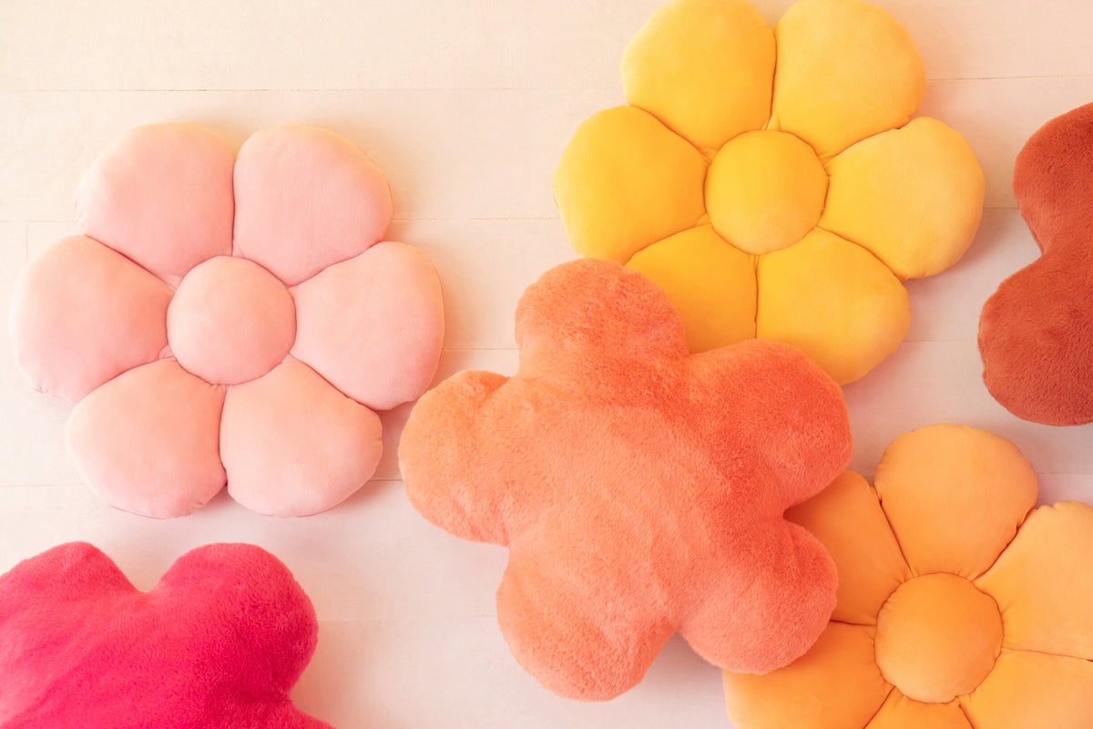 Flower Polyester Pink/Orange Assortment Of 3