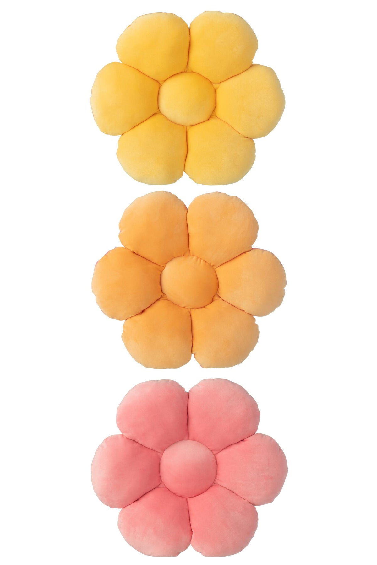 Flower Polyester Pink/Orange Assortment Of 3
