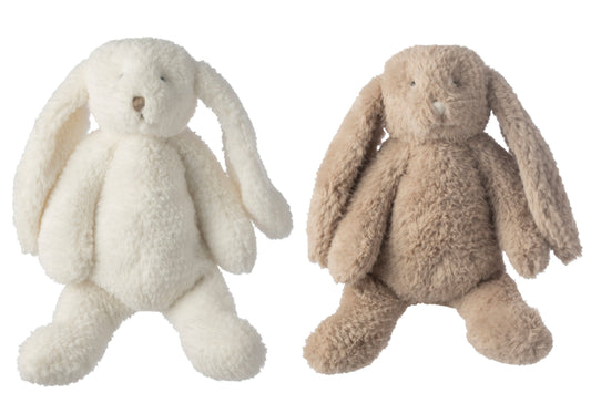 Konijn polyester wit/beige groot assortiment van 2