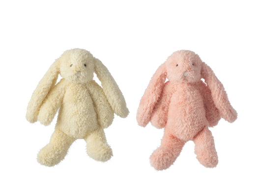 Konijn polyester roze/geel klein assortiment van 2