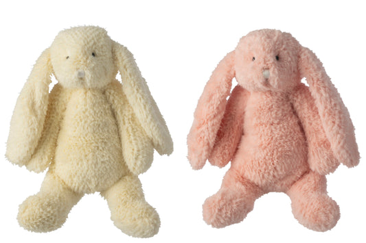 Konijn polyester roze/geel groot assortiment van 2