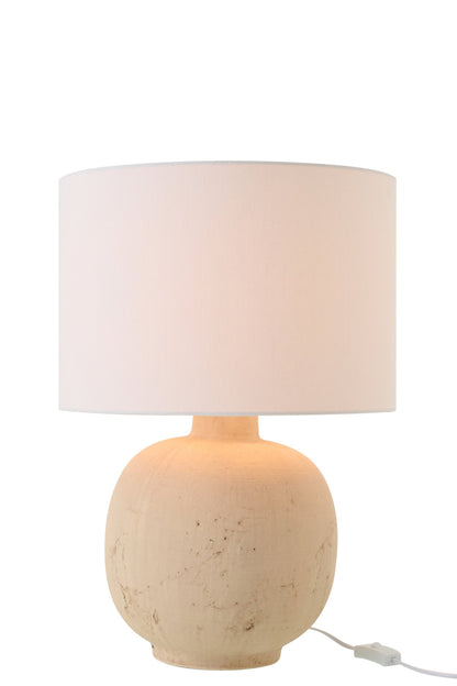 Table lamp sphere ceramic beige