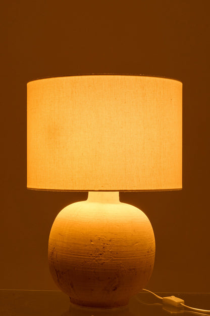Table lamp sphere ceramic beige