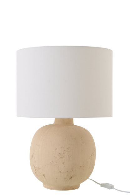 Table lamp sphere ceramic beige